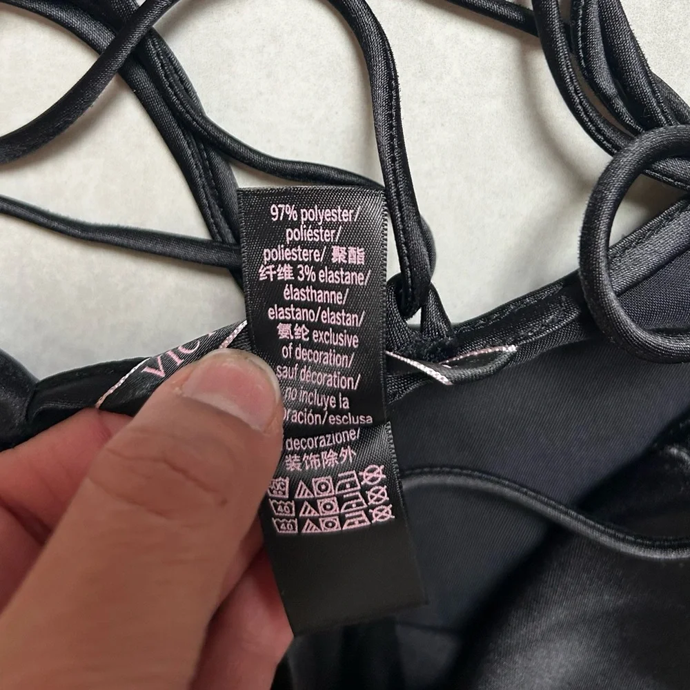 Victorias Secret Black Maxi Slip Dress Satin - Picture 6 of 8